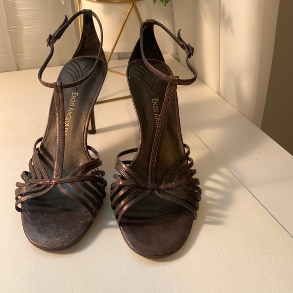 Enzo Angiolini Brown Shimmer Heels - Picture 1 of 7